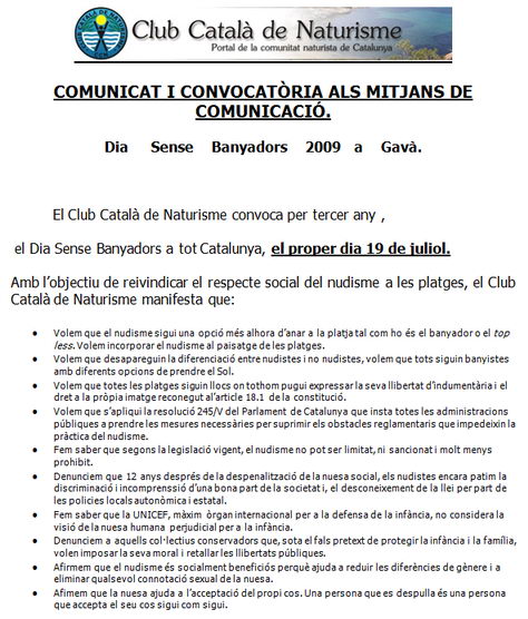 Convocat�ria del 3er dia sense banyadors a la platja de Gav� Mar (19 de Juliol de 2009)